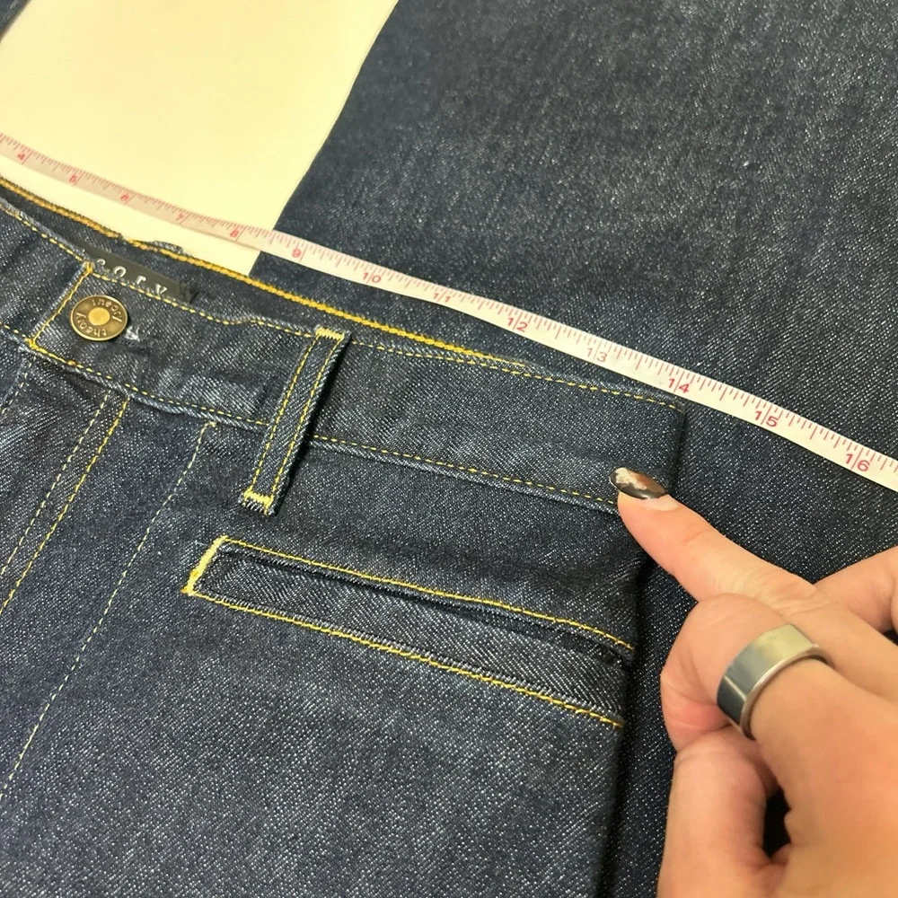 Women’s Theory Patch Pocket Flared Denim Jeans Dark Wash Indigo - Sz 29 NWOT